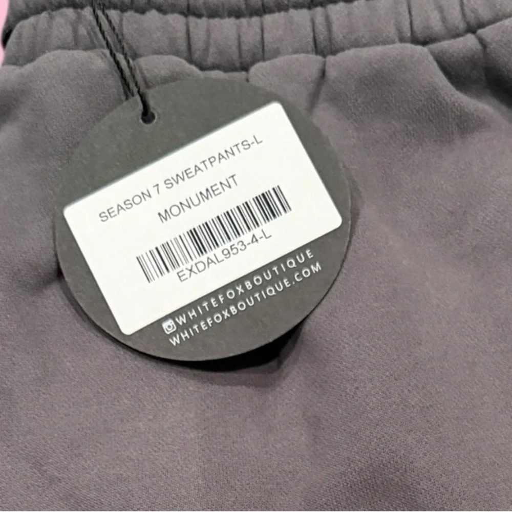 White Fox Gray Season 7 Monument Sweatpants with Pink Logo L - Picture 4 of 4